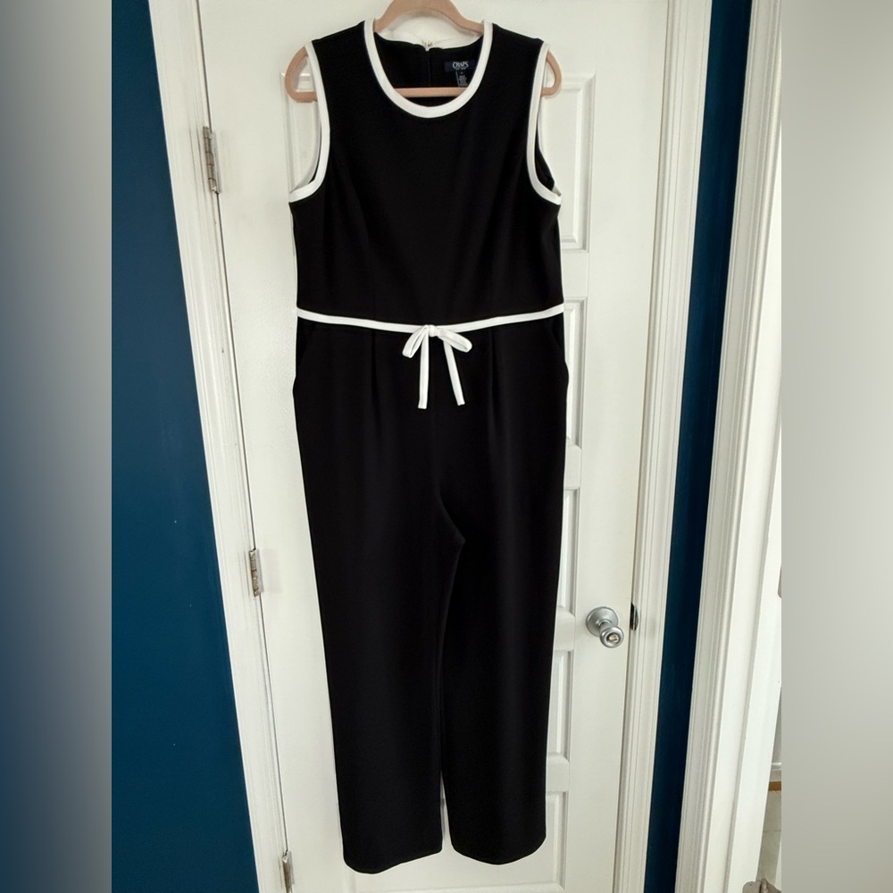 Chaps Black and White Jumpsuit